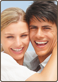 stock photo young couple at beach with beautiful smile